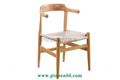 簡約實(shí)木藤藝餐椅