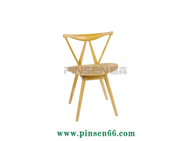 實木A字圓墊茶餐廳餐桌椅