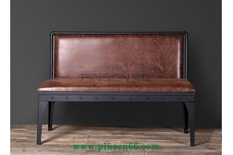 美式工業(yè)風鐵藝酒吧雙人沙發(fā)椅咖啡廳餐卡座