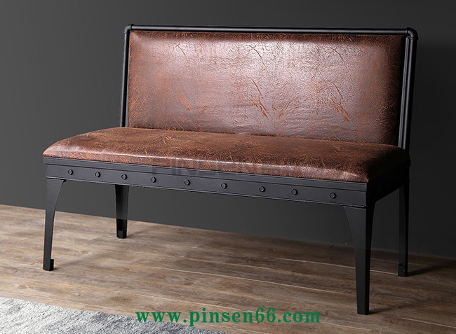 美式工業(yè)風鐵藝酒吧雙人沙發(fā)椅咖啡廳餐卡座